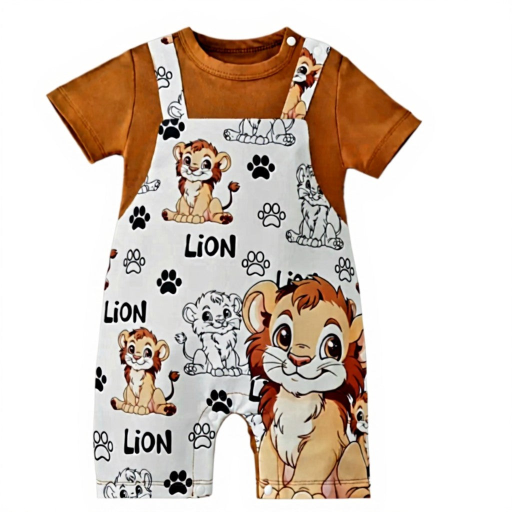 Cute lion print onesie