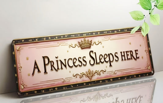 Pink & Gold “A Princess Sleeps Here” Wall Sign