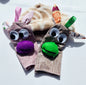 Winter beanie with rattle gloves