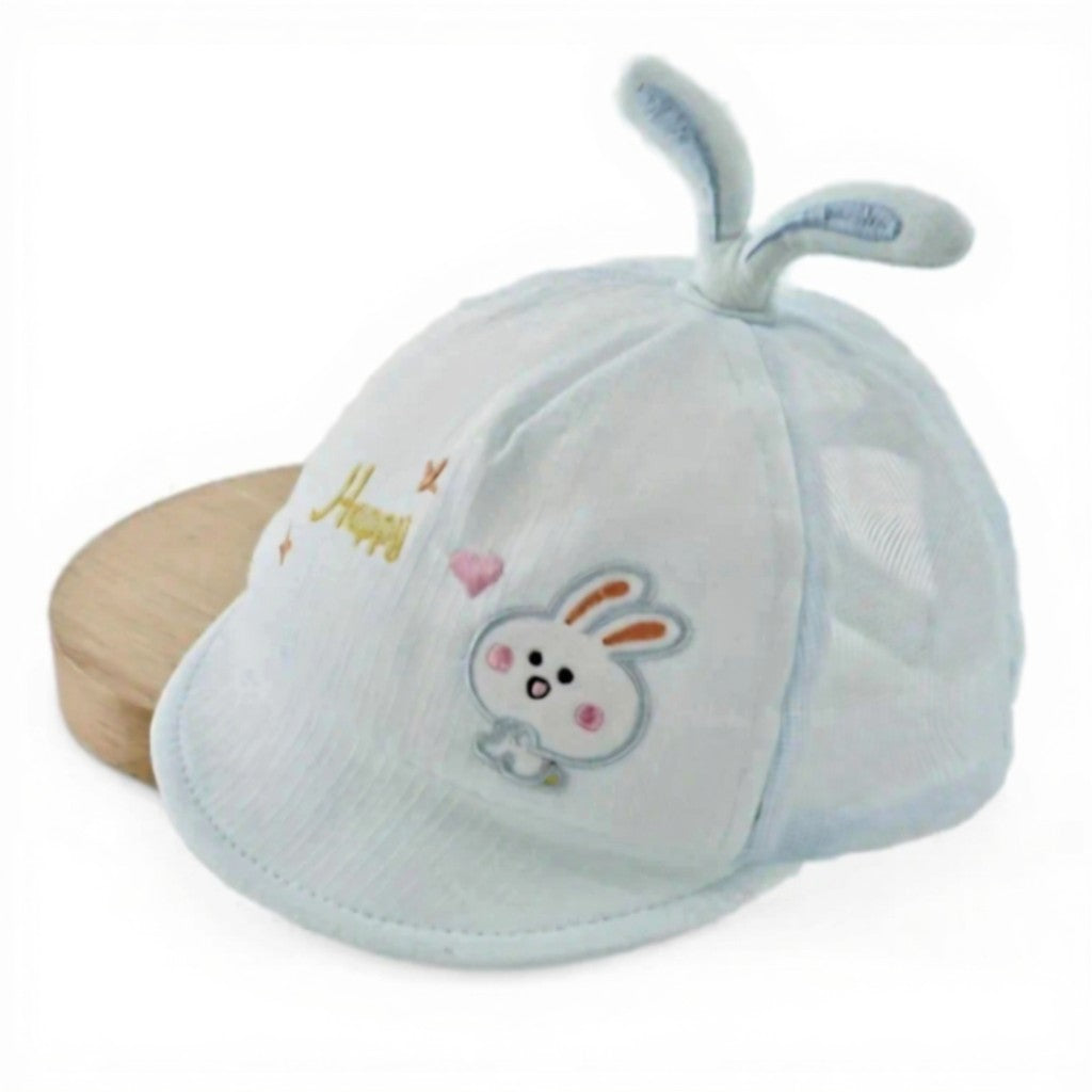 Baby adjustable sun hat with embroidered little rabbit