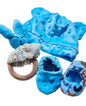 Beanie, soft double-sided shoes and teething ring