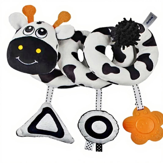 Black & White Spiral Plush Toy with Hanging Toys