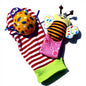 Cartoon animal rattle and sock set