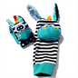 Cartoon animal rattle and sock set