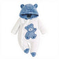 Cute cartoon bear patch embroidery warm romper