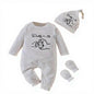 “Daddy + Me” Cotton Baby Bodysuit Set with Beanie & Mittens (0–3 Months)