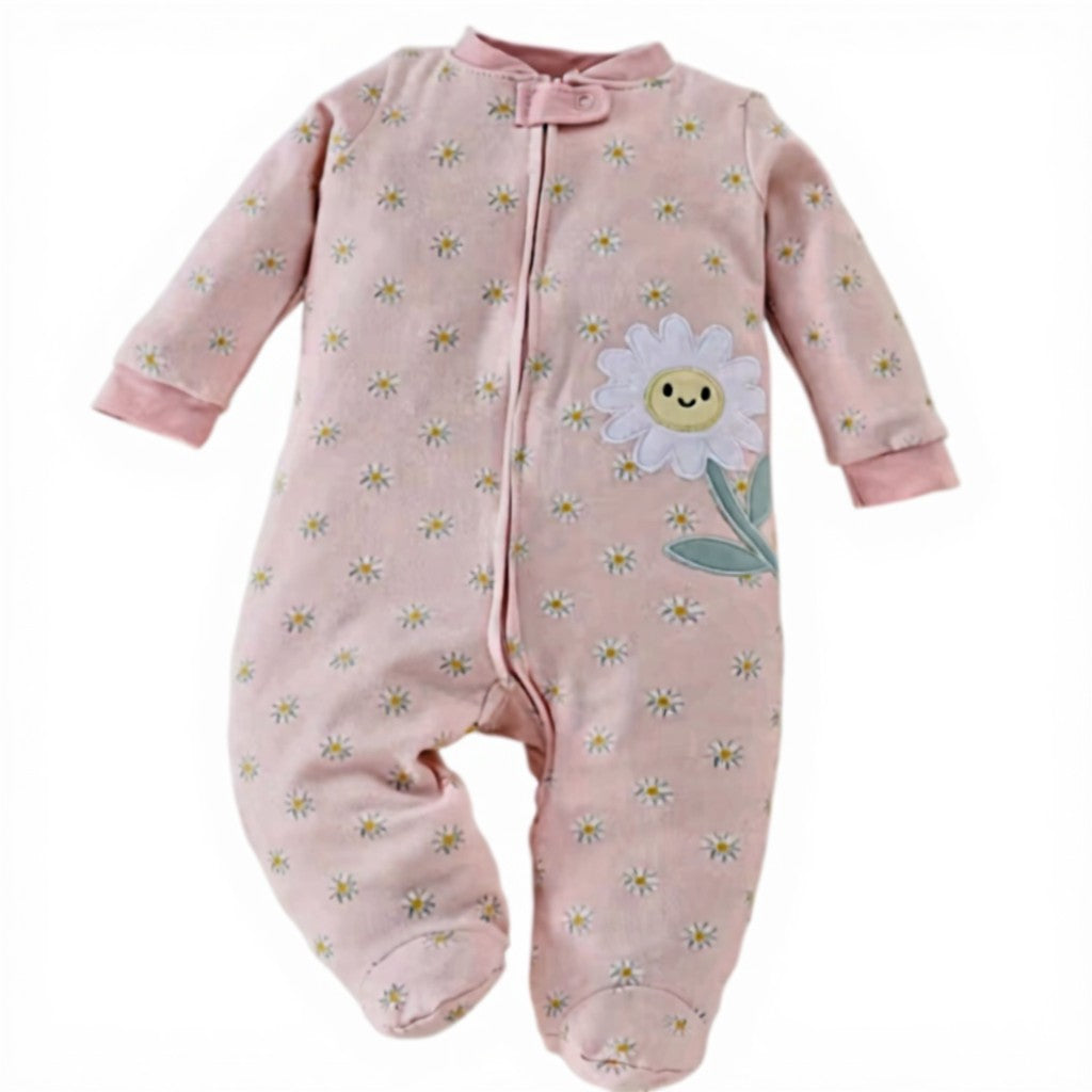 Cotton Daisy Print Baby Girl Romper (6–9 Months)