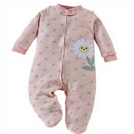 Cotton Daisy Print Baby Girl Romper (6–9 Months)