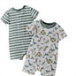 Striped & Dinosaur Cotton Onesies (3–6 Months)