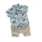 Cotton Feather Print Short Sleeve Shirt & Shorts Set (6–9 Months)