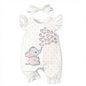 Elephant & heart print bodysuit with headband