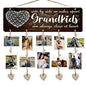 Wooden Grandkids Photo Collage Sign with Clip Rope