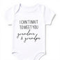 White "I can't wait to meet you grandma & grandpa" baby grow