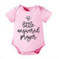 Pink "Little answered prayer" baby grow