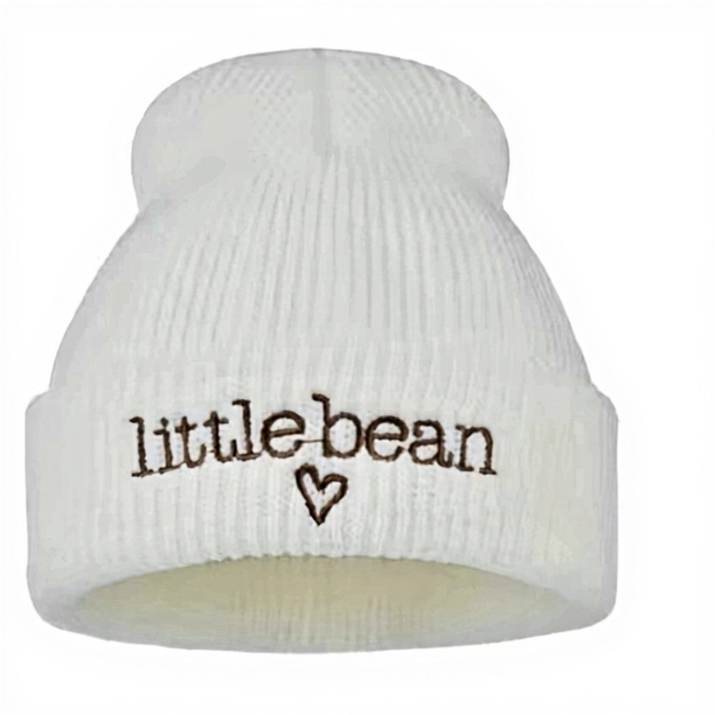 “Little Bean” Embroidered Baby Beanie (0–1 Year)