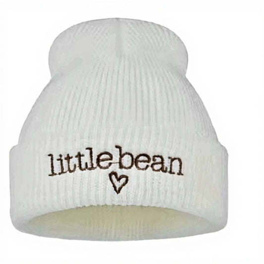 “Little Bean” Embroidered Baby Beanie (0–1 Year)