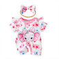 Little elephant romper with shoulder ruffle & bowknot
