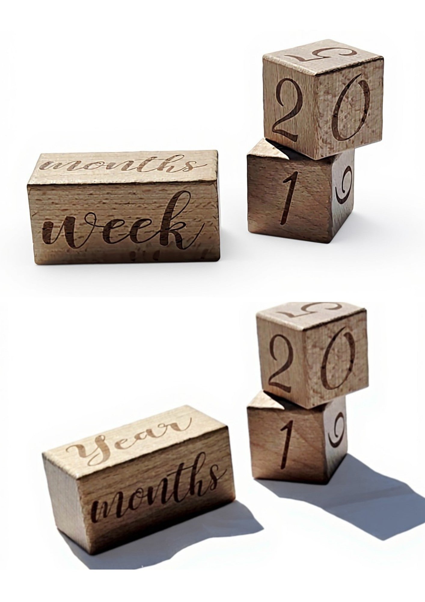 Baby Milestone wooden blocks