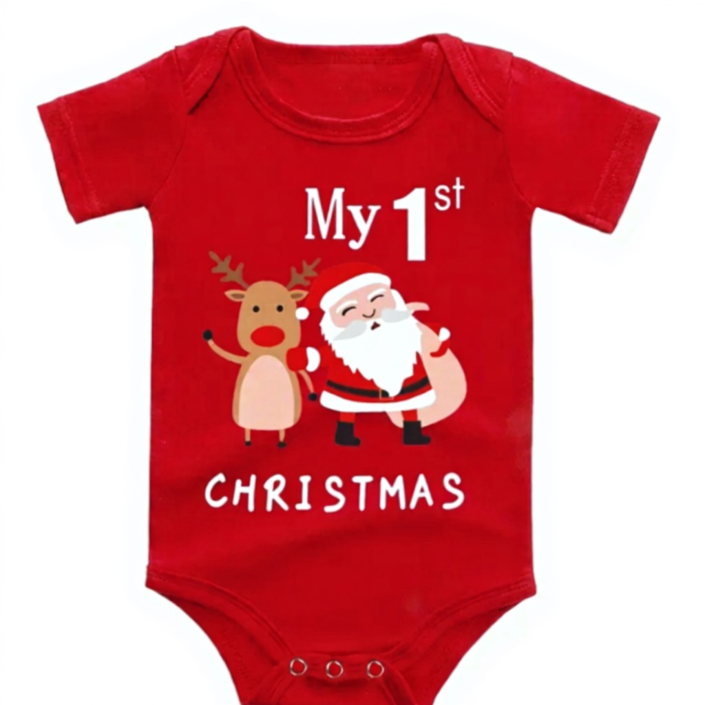 “My 1st Christmas” Red Baby Grow (3–6 Months)