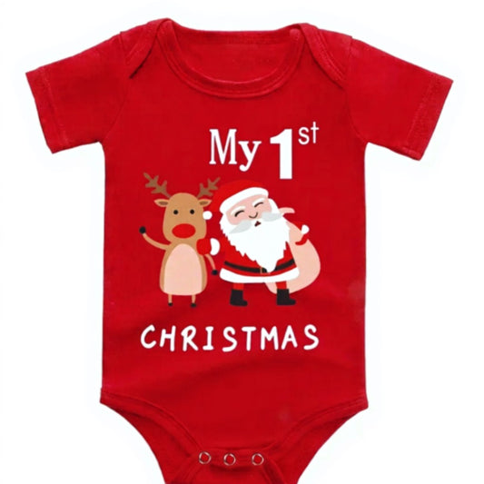 “My 1st Christmas” Red Baby Grow (3–6 Months)
