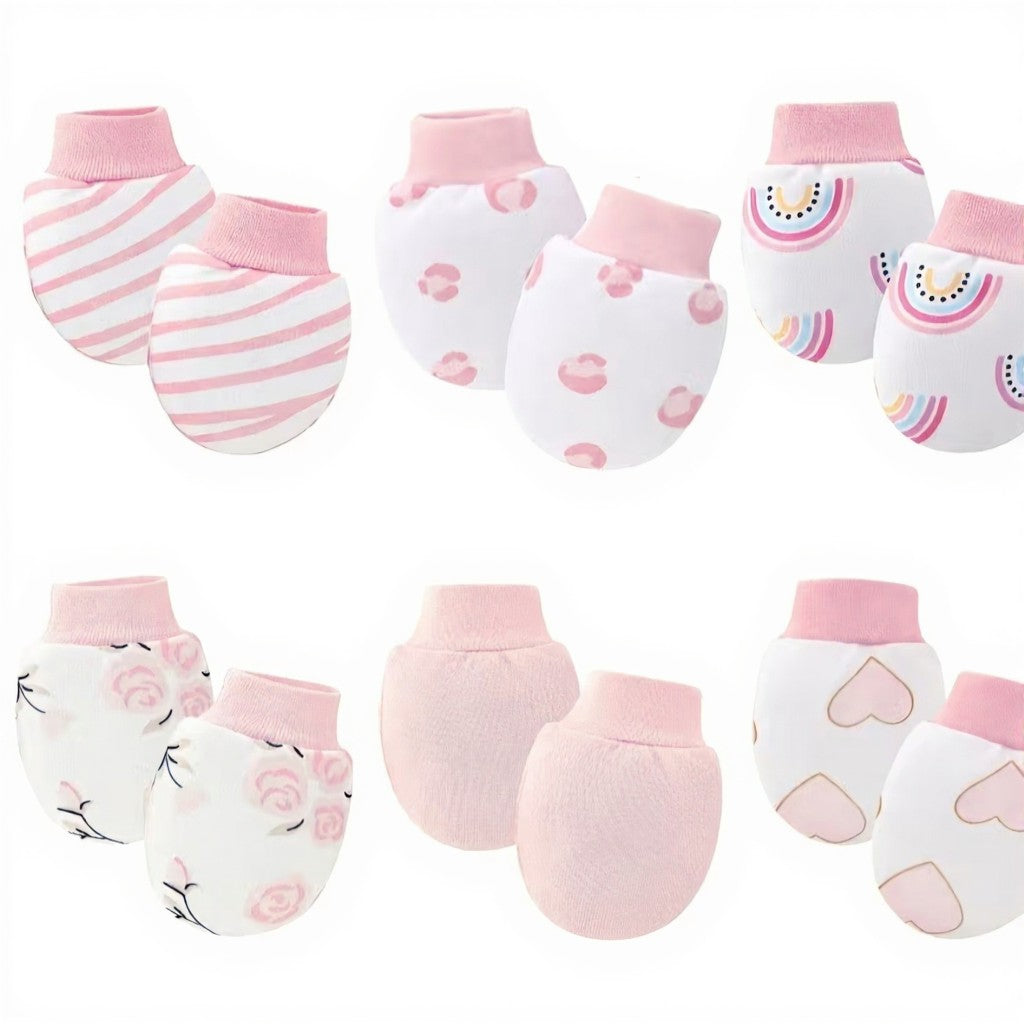 Cotton Baby Mittens (0–3 Months)