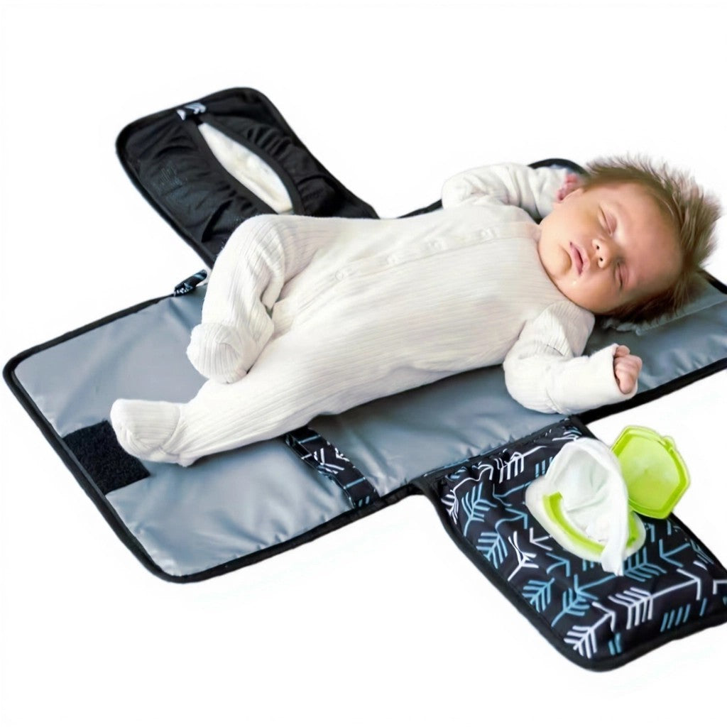 Portable Diaper Changing Pad with Wet Wipes & Storage