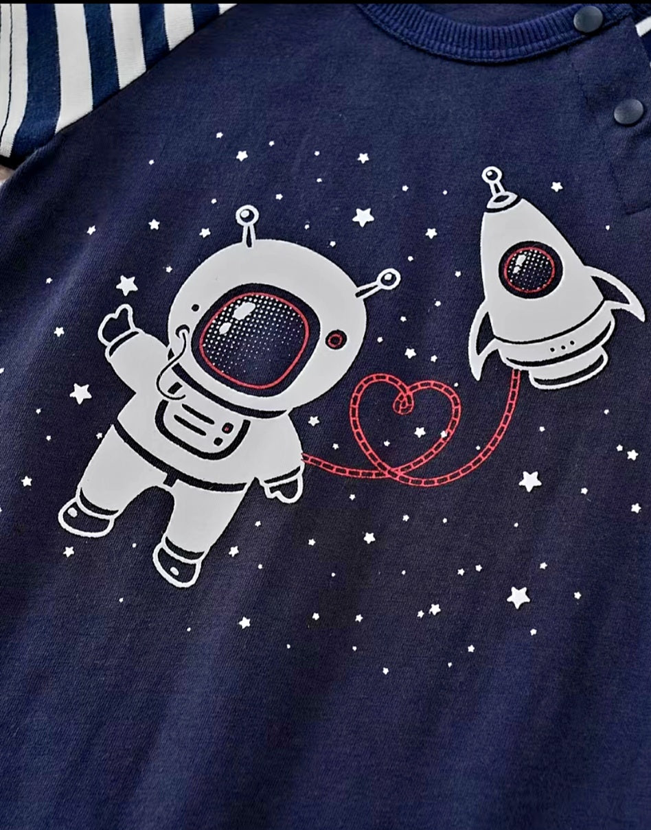 Cute Cartoon Astronaut Cotton Jumpsuit