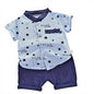 Boys’ Cotton Star Pattern Shirt & Casual Shorts Set (6–9 Months)