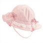 Pink Baby Court Style Bow Sunshade Hat with Lace Details (0–3 Years)