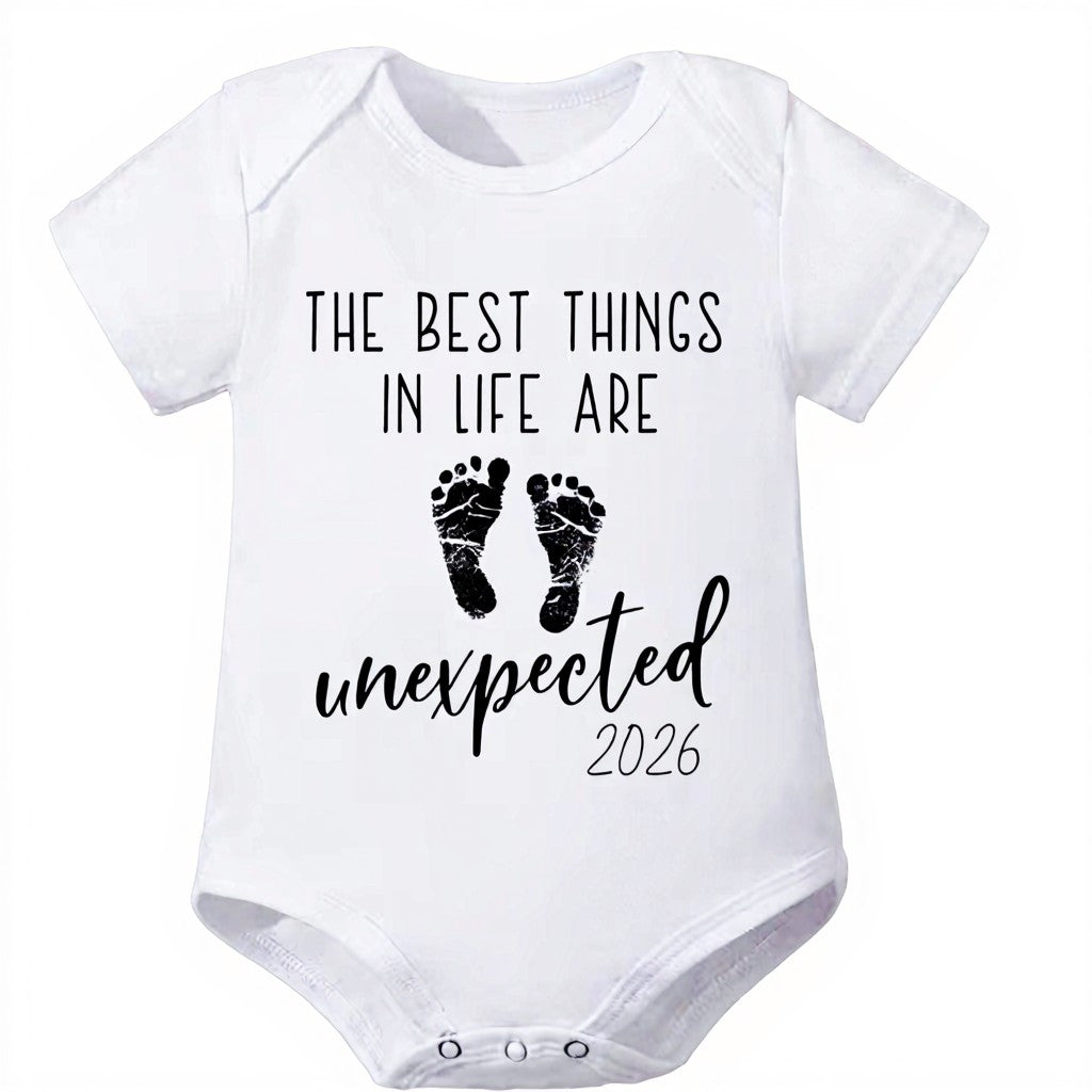 “The Best Things in Life Are Unexpected” Cotton Bodysuit (0–3 Months)