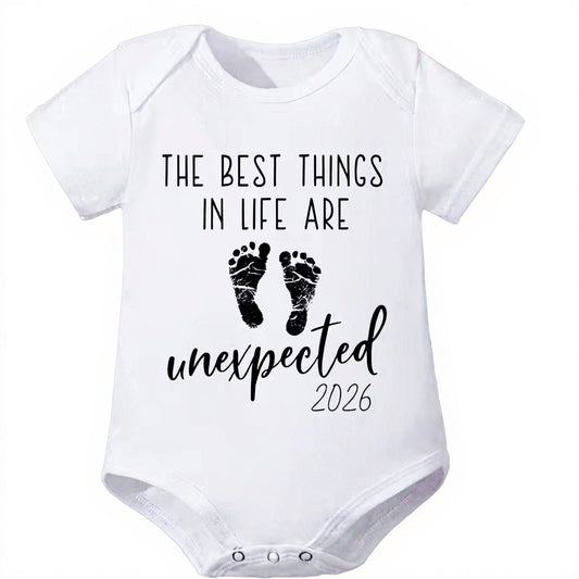 “The Best Things in Life Are Unexpected” Cotton Bodysuit (0–3 Months)