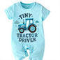Tiny tractor driver short sleeve bodysuit