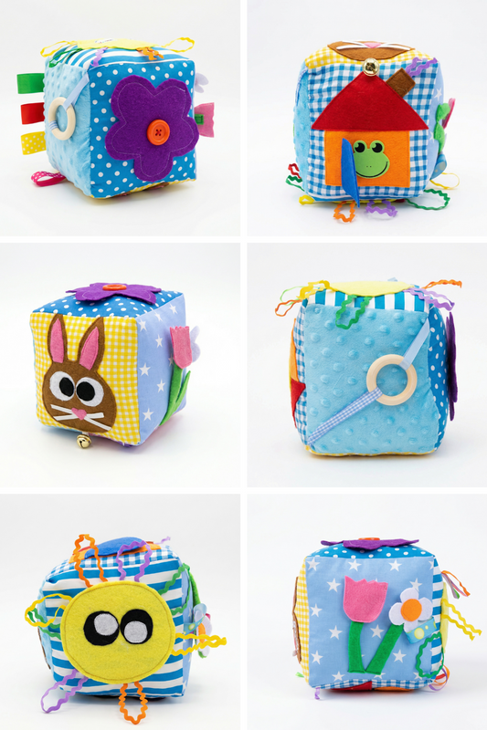 Blue sensory cube for little explorers