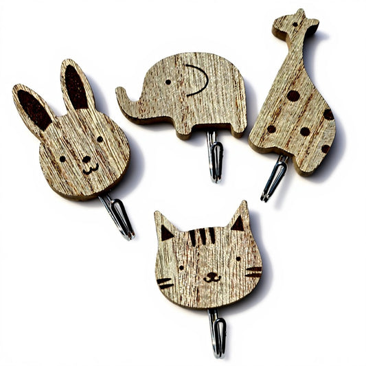 Wooden animal hooks